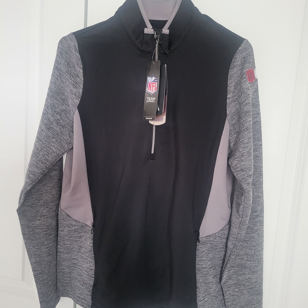 Women's NFL Team Black & Gray Quarter-Zip Pullover Jacket